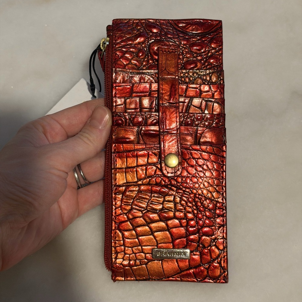NWT Brahmin Chili Melbourne Credit Card Holder Wallet - Picture 3 of 7